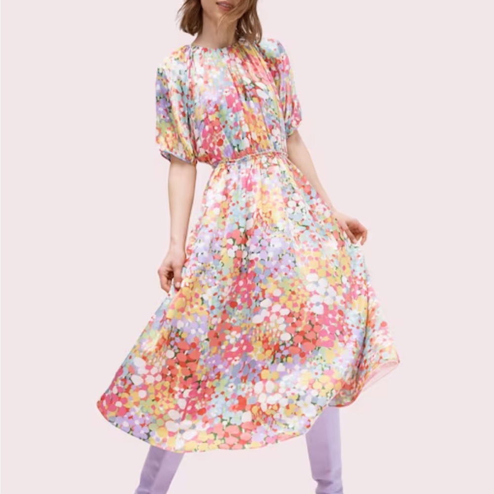 NWOT Kate Spade Floral Dots Silk Dress